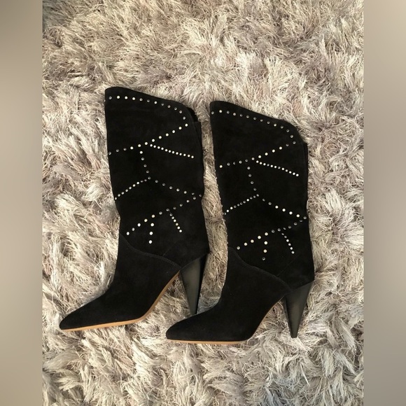 ISABEL MARANT
Lestee Black Suede Silver Studded High Heel Slouch Boot 40/10 US - Picture 5 of 6